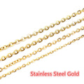 Flattened Oval Link Metal Chain in Gold and Steel Tone Options view 6