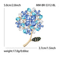 Crystal Hydrangea Brooch in Four Bright Colors Decorative Lapel Accessory view 7