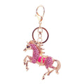 Rhinestone Horse Metal Keychain With Split Ring And Lobster Clasp view 5