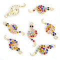 Curved Rhinestone Snake Charms in Two Multicolor Finishes view 8