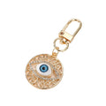 Gold and Silver Tone Openwork Rhinestone Evil Eye Clip Keychains view 5