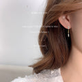 Clear Marquise CZ Double Drop Earrings Gold-Tone Links view 3