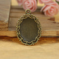 Oval Beaded Lace Pendant Trays in Three Metal Finishes view 3