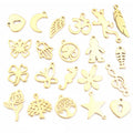 Mixed Mini Stainless Steel Symbol Charms in Gold Tone view 1