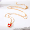 Gold Tone Butterfly Evil Eye Pendant Necklaces in Four Colors view 2