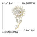 Crystal Dandelion Flower Brooch in White and Purple view 5