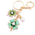 Pearl Double Clover Keychains with Fortune and Loose Heart Loop Options view 5