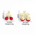 Tiny Red Cherry Enamel Metal Jewelry Charms, 4 Designs view 2
