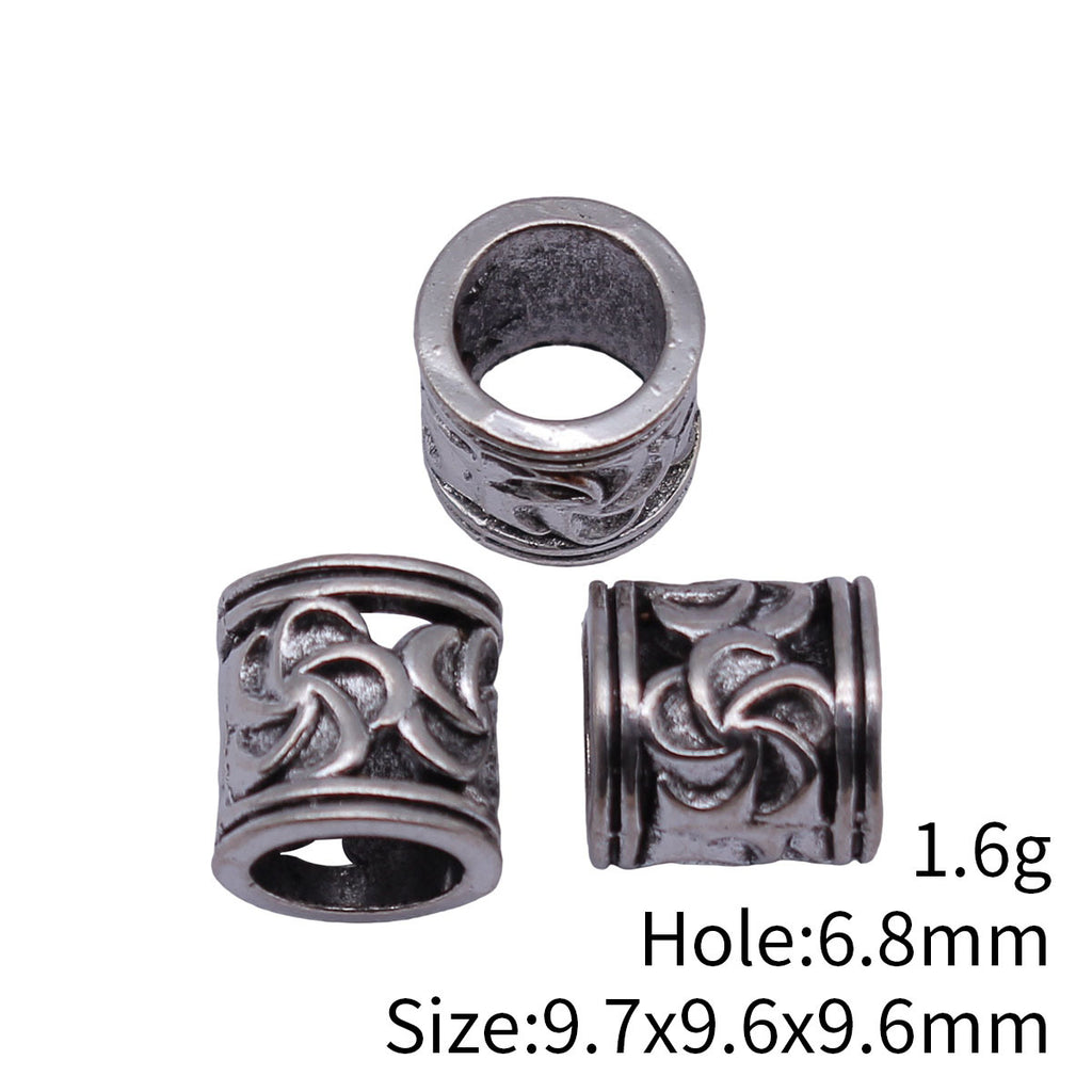 9.7x9.6x9.6mm 1.6g Multicolor Zinc Alloy Spiral Pattern Large Hole Spacer Beads for Bracelet Jewelry Making