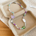 Colorful Beaded Bear and Flower Pendant Necklace in Three Styles view 7