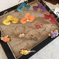 Gold Enamel Flower Open Cuff Bracelets Eleven Color Styles view 2