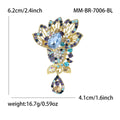 Layered Crystal Flower Brooch with Teardrop Dangle view 6