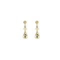 Gold Tone Pipa Leaf Openwork Long Dangle Stud Earrings view 5