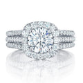 Round Halo Three-Band Ring Set In Four Color And Finish Variants view 4