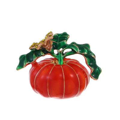 Front product view of the bee brooch pin in red and green