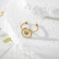 Gold Open Rings Dried Flower Cabochon Nine Floral Styles view 9