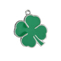 Green Enamel Four-Leaf Clover Charm Pendant Silver-Tone Three Styles view 5