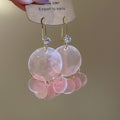 Translucent Disc Cluster Hook Earrings In Three Colors view 8