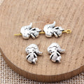 Antique Silver Mermaid Shaped Small Hole Bead for Jewelry Making view 2