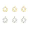 Rhinestone Sun Face Open Circle Pendant Charms in Two Finishes view 2