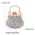 Crystal Handbag Brooch With Red Clasp in Pink or Blue view 7