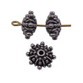 Antique Silver Metal Radiating Dot Oval Bead For Jewelry Making view 4