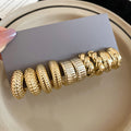 Mixed Shape Metal Hoop Earring Sets Gold Silver 4 Styles view 3