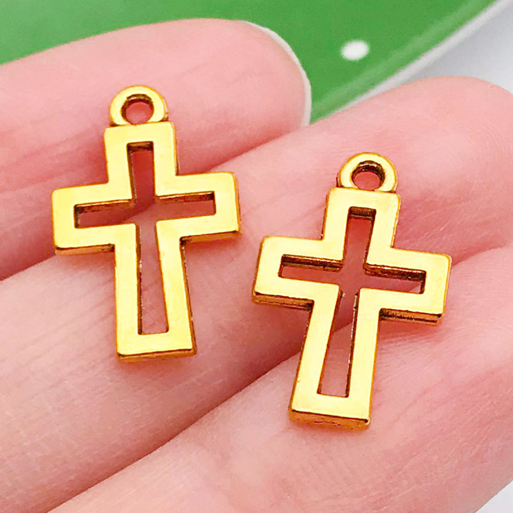 Vintage Zinc Alloy Cross Charm Pendant for DIY Bracelet Earrings Jewelry Accessories