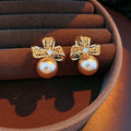 Textured Crystal Hoop Stud Earrings in Four Color Options view 7