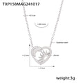 Heart Sun Moon Zircon Pendant Necklace Bracelet Jewelry Set view 6