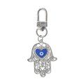Hamsa Hand Evil Eye Keychain Rhinestone Heart 2 Tones view 5
