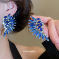 Crystal Wing Statement Stud Earrings In Five Colors view 4
