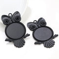 Owl Shaped Round Pendant Bezel Trays in Six Antique Finishes view 8