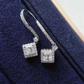 Square Drop Crystal Earrings in Polished Metal Jewelry view 2