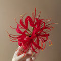 Red Or Pale Pink Artificial Spider Lily Duckbill Hair Clip view 2