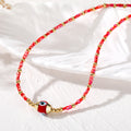 Gold Tone Seed Bead Glass Evil Eye Choker Necklaces view 2