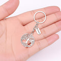 Silver Tree of Life Keychain Heart Cutouts Thank You Tag view 4