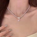 Pink Pearl Strand Necklace With Small Crystal Drops view 2