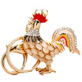 Jeweled Zodiac Rooster Keychains in Plain and Fortune Cord Options view 5