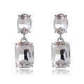 Aqua Black Square Geometric Crystal Five Designs Metal Dangle Earrings view 6