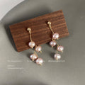 Gold Wire Constellation Freshwater Pearl Drop Earrings Pair view 2
