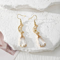 Moon Teardrop Crystal Dangle Earrings Dried Flower 4 Styles view 4