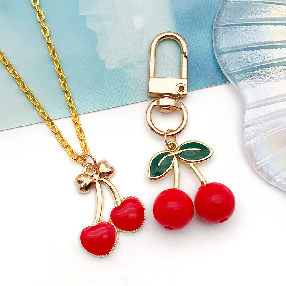 Acrylic Cherry Fruit Charm Pendant for DIY Necklace Bracelet Earrings Jewelry Making