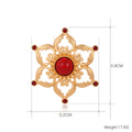 Red Gold Tone Heart Openwork Metal Brooch Pin for Jackets and Lapels view 2