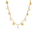 Gold Shell Charm Freshwater Pearl Stainless Steel Necklace view 5