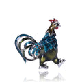 Walking Rooster Enamel Brooch in Red Black or Blue Green view 1
