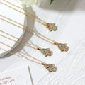 Rhinestone Hamsa Hand Evil Eye Pendant Necklaces Eight Styles view 2