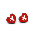 Valentine Wood Stud Earrings in Twenty Eight Illustrated Designs view 6