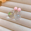 Colorful Spotted Crescent Enamel Stud Earrings Jewelry Pair view 8