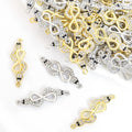 Rhinestone Infinity Snake Connectors in Gold and Silver Tones view 1